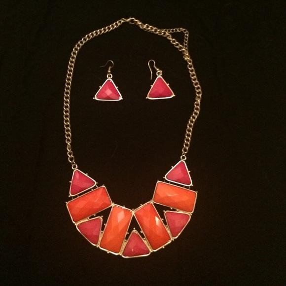 Matching necklace and earrings