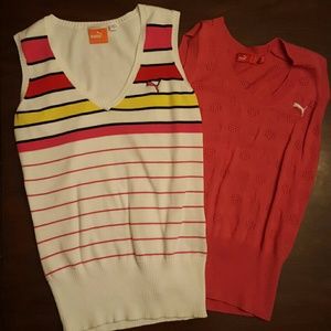 Puma golf sleeveless sweaters.
