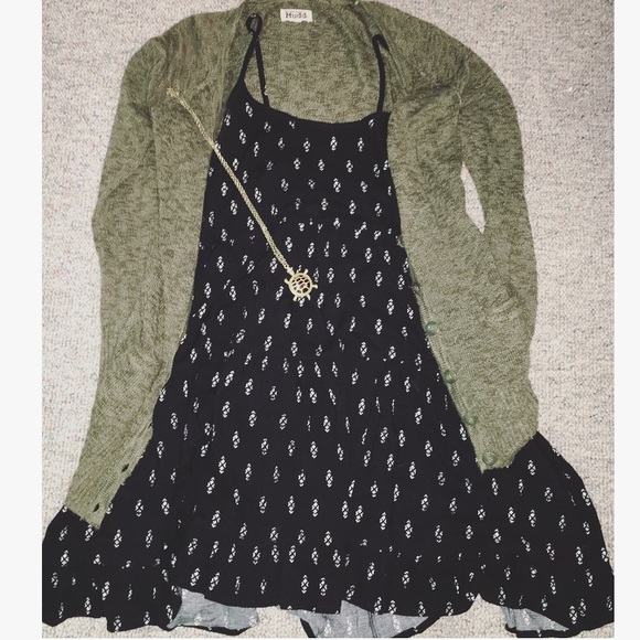 Olive green cardigan sweater