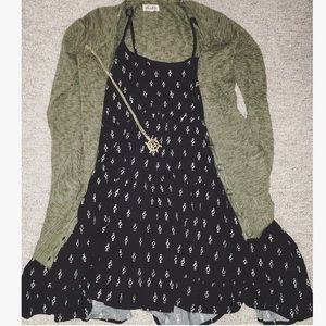 Olive green cardigan sweater