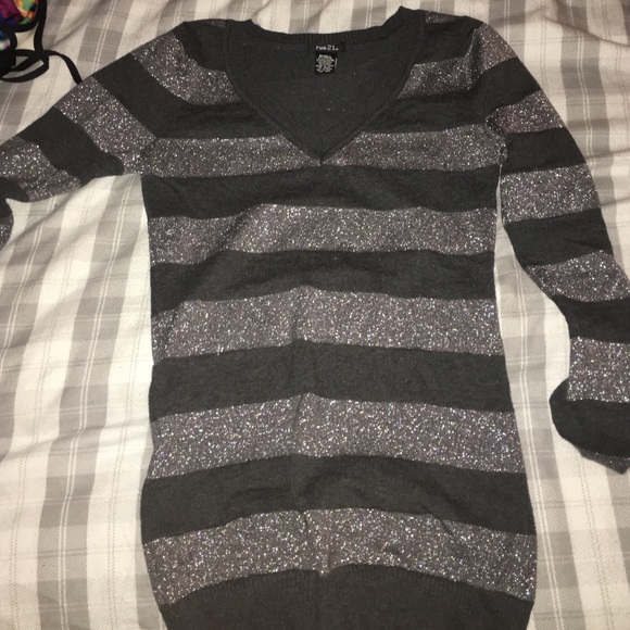 Rue 21 Grey Glittery Sweater