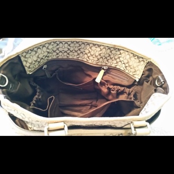 Coach brown jacquard baby/work bag