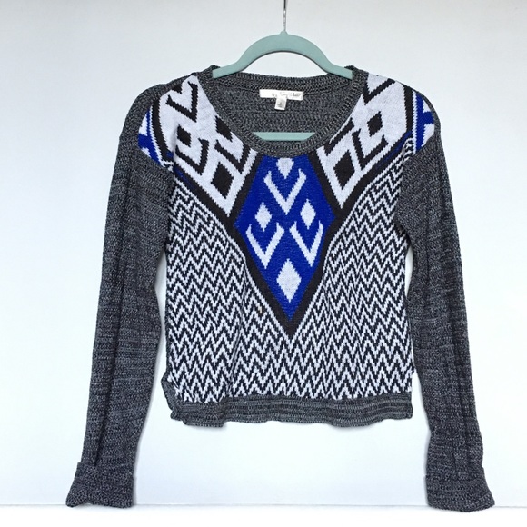 Geometric knit cropped sweater - Picture 1 of 3