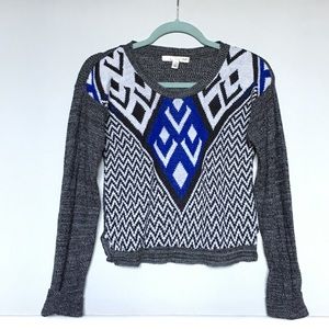 Geometric knit cropped sweater
