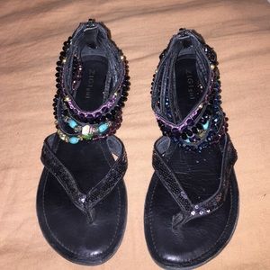 Beaded Ankle Sandals