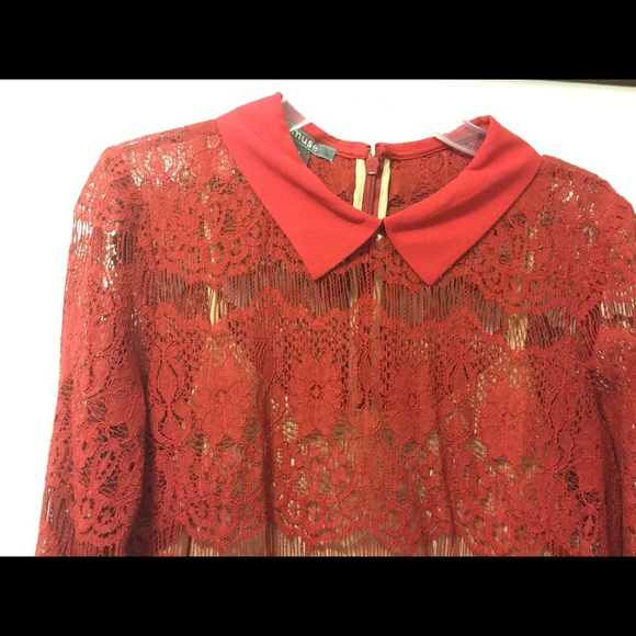 ModCloth NWOT Red Lace Dress in Size 4 - Picture 2 of 4