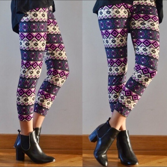 Purple, Pink and White Leggings
