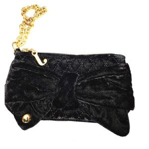Black Velvet Bow Juicy Couture Wristlet