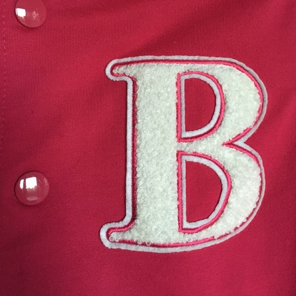 Pink varsity jacket with embroidered B - Picture 2 of 3