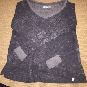 Abercrombie grey long sleeve T shirt heathered