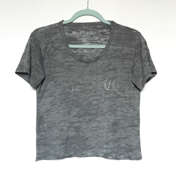 Grey cropped cutoff shirt - Picture 1 of 2