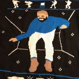 "Hot line bling" Drake ugly Christmas knit sweater