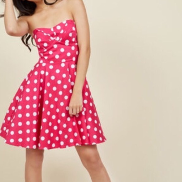 Modcloth travelling cake pop A line dress in pink - Picture 2 of 4