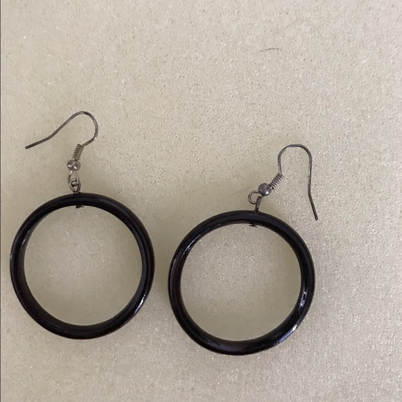 Earrings-large brown enamel hoops