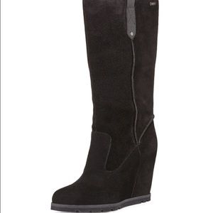 NIB UGG soleil tall black wedge boots