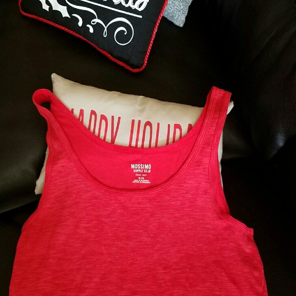 Bright red tank top