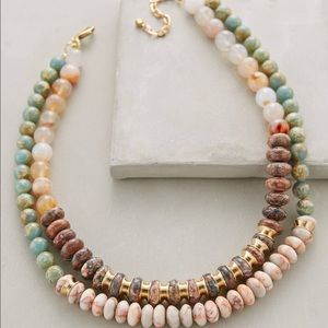 Multi Colored Stone Necklace with Gold Details