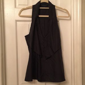 Silk blend navy top