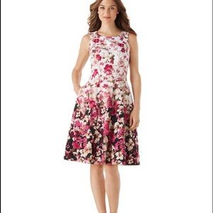 White House Black Market Floral Sateen Dress