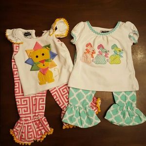 Set of 0-6 month Mud Pie outfits. Like new.