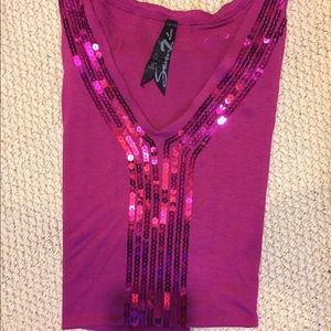 Beautiful fuchsia sequin top Lane Bryant 14/16