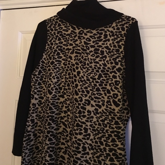A long sleeve printed sweater dress