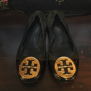 Tory Burch Minnie Travel Ballet Flat, Black, Sz 9?