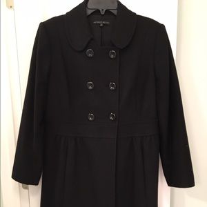 EUC Antonio Melani Black Wool Dress Coat. Size 10