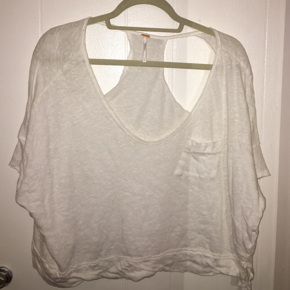 Free people oversized white tee