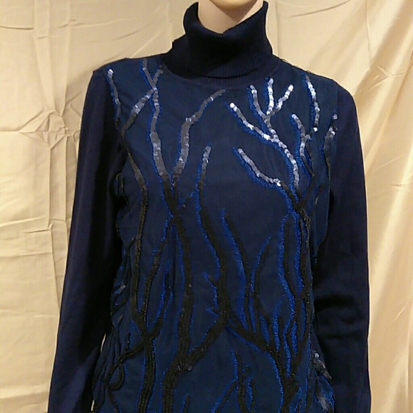 Joseph Allen Sequined Turtleneck Sweater
