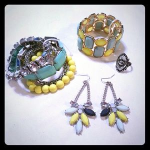 Cute bracelet earrings set