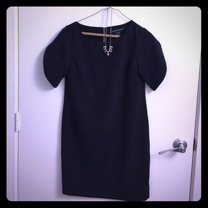 French sleeve navy blue dress