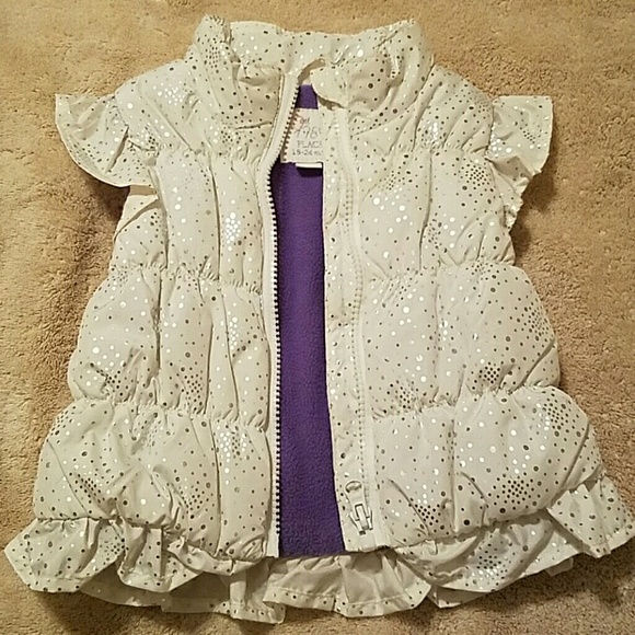 Infants White Puffer Vest