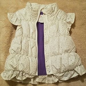 Infants White Puffer Vest