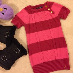 GIRLS | nautica red & pink sweater dress