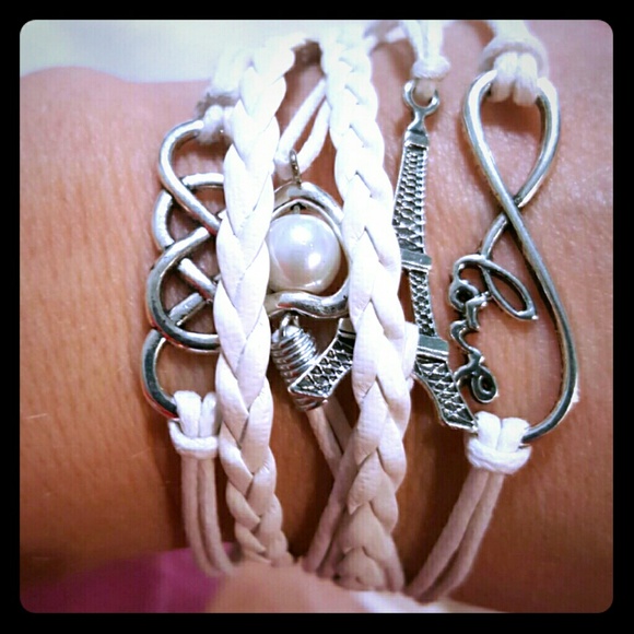 White multistrand silver bracelet