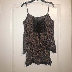 cold shoulder top with lace