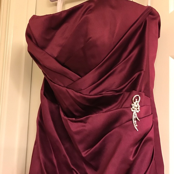 David's Bridal Plum Sz 10 Dress - Picture 3 of 4