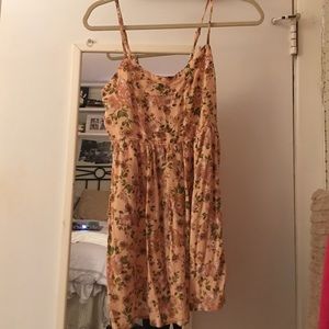 pink floral short dress