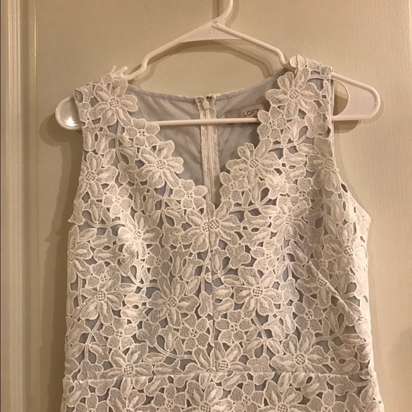 White and gray lace dress