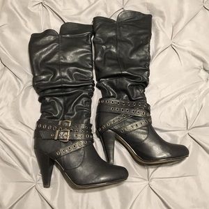 Very Volatile black high heel boots!