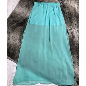 Turquoise Maxi Skirt