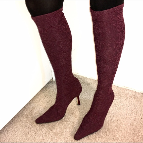 Vintage Red Knee-High Boots