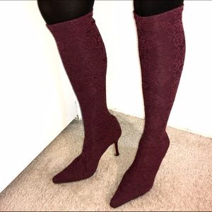 Vintage Red Knee-High Boots