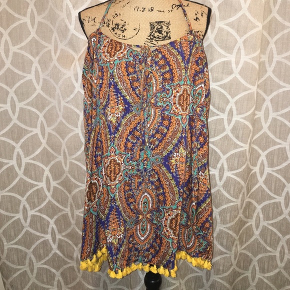Cute graphic print tunic with fringe hem detail