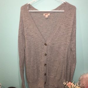 grey cardigan