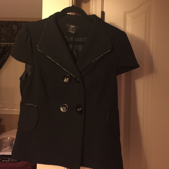 Black cap sleeve jacket