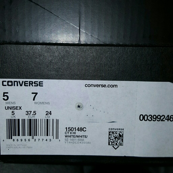 Converse Unisex Chuck Taylor All Star II Hi White - Picture 2 of 4