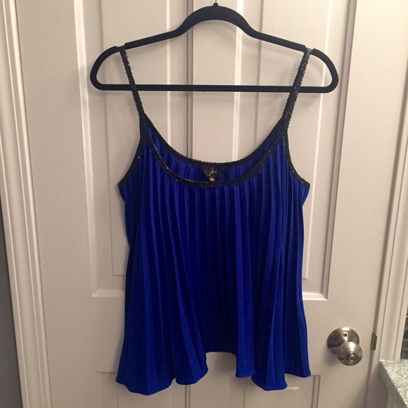Cobalt Blue Pleated Tank Top