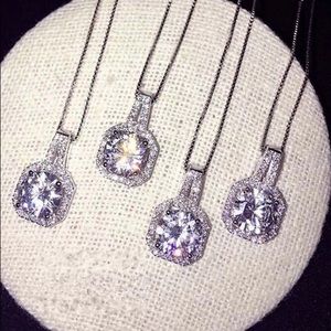 Sterling Silver and CZ Pendant Necklace